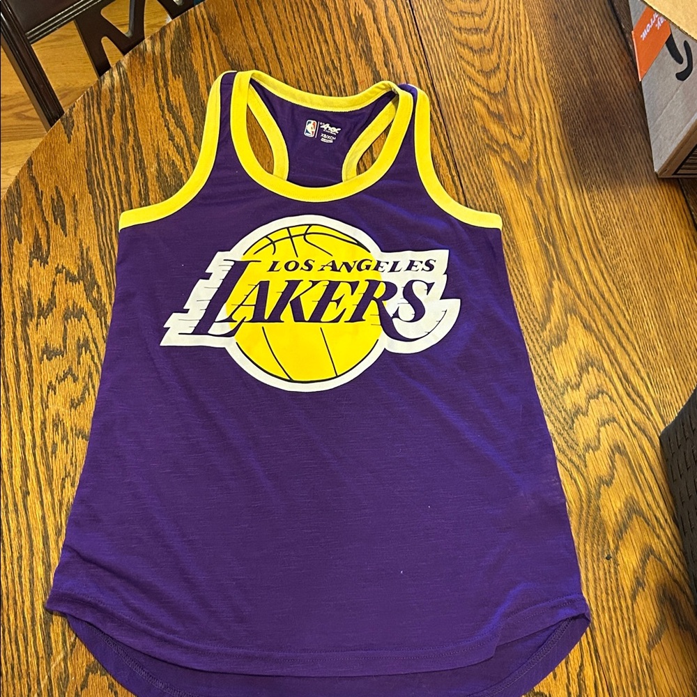 LA Los Angeles Lakers Tank Top Womens CSm Purple Yellow Racer Back Lightweight